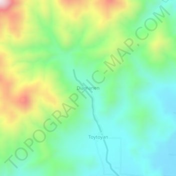 Mapa topográfico Diamanen, altitude, relevo