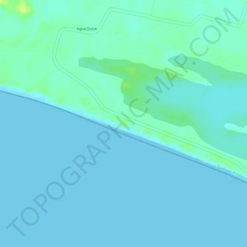 Mapa topográfico Playa Corralero, altitude, relevo