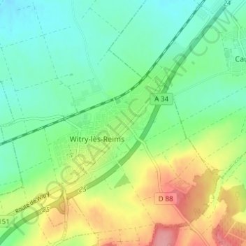 Mapa topográfico Le Village, altitude, relevo
