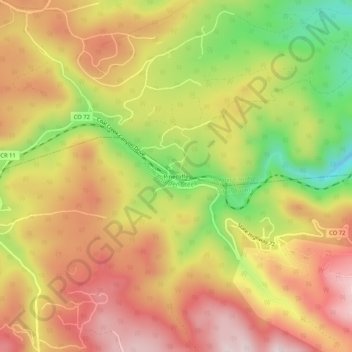 Mapa topográfico Pinecliffe, altitude, relevo