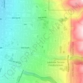 Mapa topográfico Lago Vista Circle, altitude, relevo