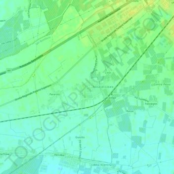 Mapa topográfico Locara, altitude, relevo