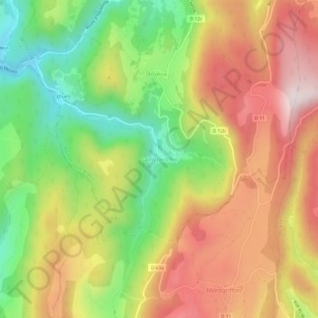 Mapa topográfico Saint-Jérôme, altitude, relevo