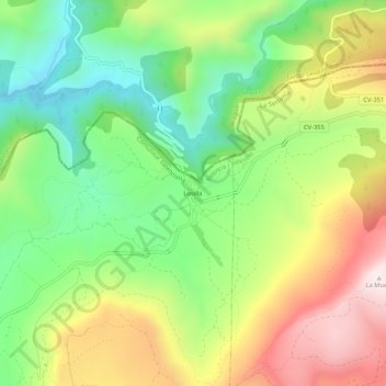 Mapa topográfico Losilla, altitude, relevo