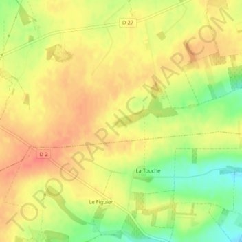 Mapa topográfico Le Buisson Long, altitude, relevo
