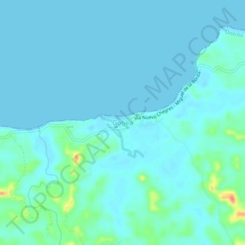 Mapa topográfico Gobea, altitude, relevo