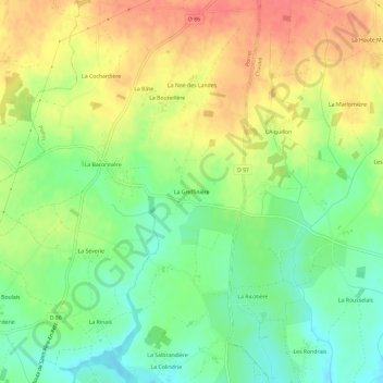 Mapa topográfico La Greffinière, altitude, relevo