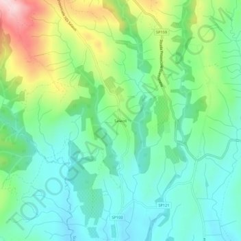 Mapa topográfico Salaioli, altitude, relevo