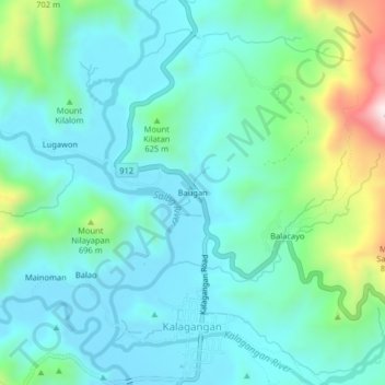 Mapa topográfico Baugan, altitude, relevo