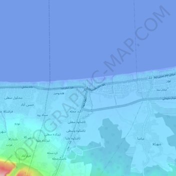 Mapa topográfico Royan, altitude, relevo