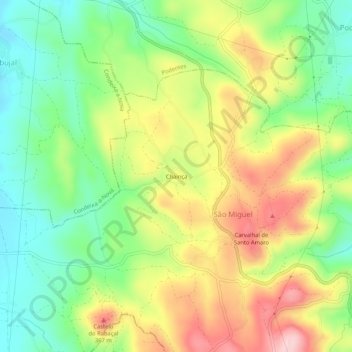 Mapa topográfico Chainça, altitude, relevo