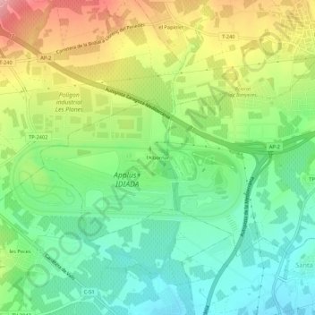 Mapa topográfico l'Albornar, altitude, relevo