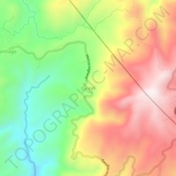 Mapa topográfico Laurel, altitude, relevo
