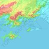 Mapa topográfico Ilha de Guaíba, altitude, relevo