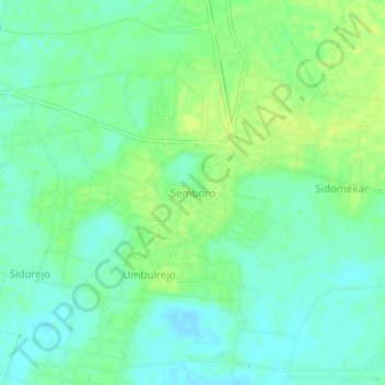 Mapa topográfico Semboro, altitude, relevo