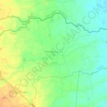 Mapa topográfico Macalamcam B, altitude, relevo