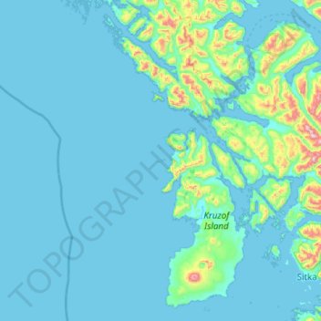 Mapa topográfico Sealion Islands, altitude, relevo