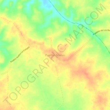 Mapa topográfico Pueblo Nuevo, altitude, relevo