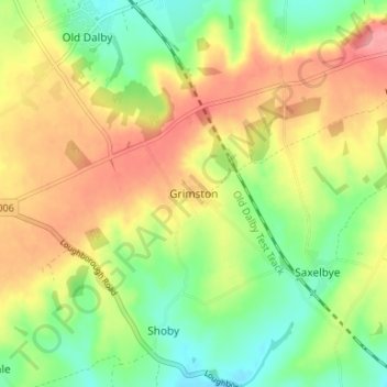 Mapa topográfico Grimston, altitude, relevo