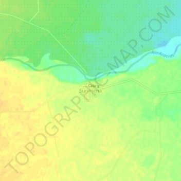 Mapa topográfico Surimena, altitude, relevo