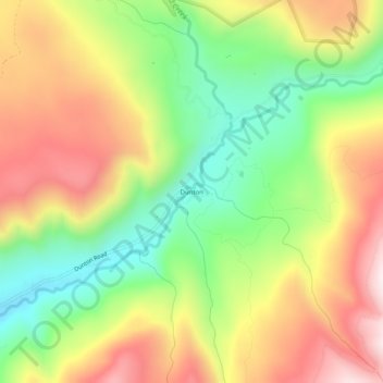 Mapa topográfico Dunton, altitude, relevo