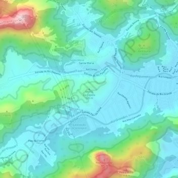 Mapa topográfico Morro da Capela, altitude, relevo