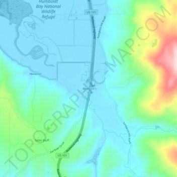 Mapa topográfico Beatrice, altitude, relevo
