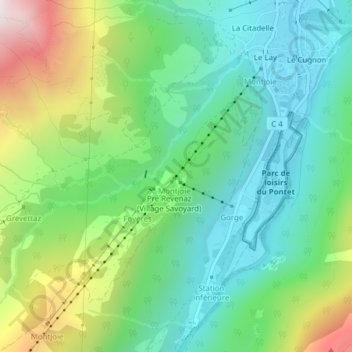 Mapa topográfico L'Étape, altitude, relevo