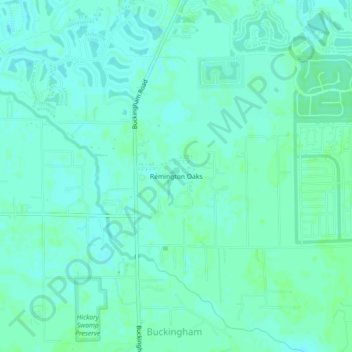Mapa topográfico Remington Oaks, altitude, relevo