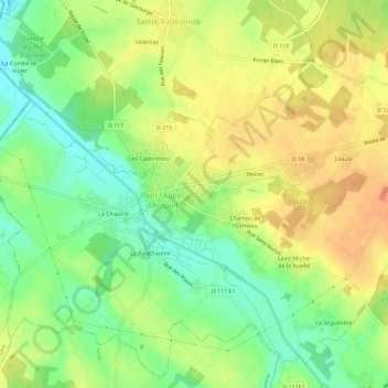 Mapa topográfico La Maladrie, altitude, relevo