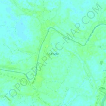 Mapa topográfico Rajanagar, altitude, relevo