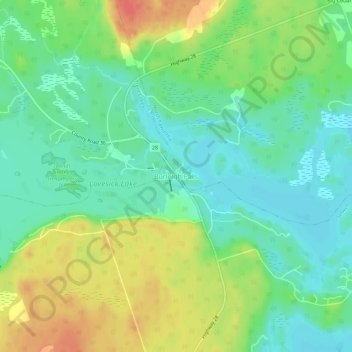 Mapa topográfico Burleigh Falls, altitude, relevo