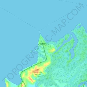 Mapa topográfico Guatemala, altitude, relevo
