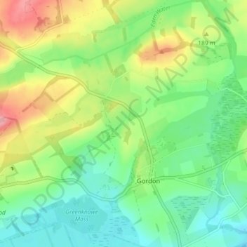 Mapa topográfico Greenknowe, altitude, relevo
