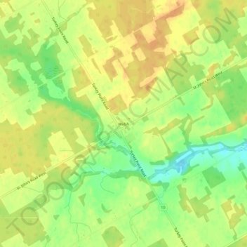 Mapa topográfico Walsh, altitude, relevo