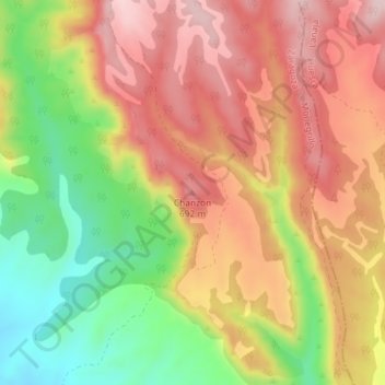 Mapa topográfico Chanzón, altitude, relevo