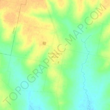 Mapa topográfico Aldea Santa María, altitude, relevo