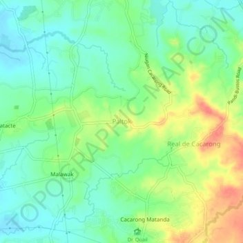 Mapa topográfico Paltok, altitude, relevo