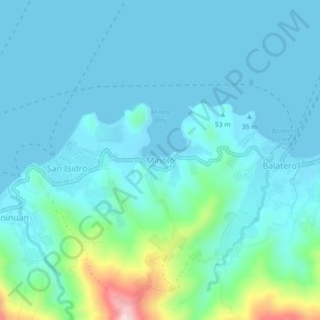 Mapa topográfico Minolo, altitude, relevo