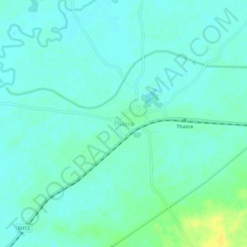 Mapa topográfico Thasra, altitude, relevo