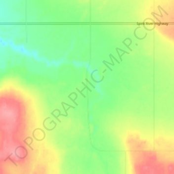 Mapa topográfico Gordondale, altitude, relevo