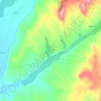 Mapa topográfico Palazuelo de Eslonza, altitude, relevo