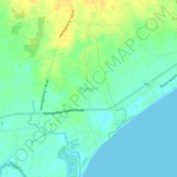 Mapa topográfico Bignay 2, altitude, relevo