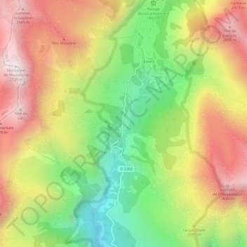 Mapa topográfico Saint-Sauveur, altitude, relevo