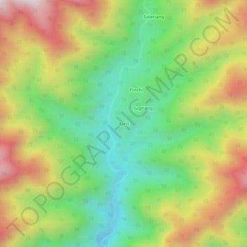 Mapa topográfico Raris, altitude, relevo