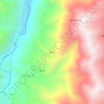 Mapa topográfico Africa, altitude, relevo