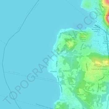 Mapa topográfico Cerro, altitude, relevo
