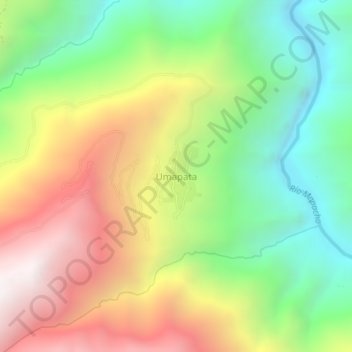 Mapa topográfico Umapata, altitude, relevo