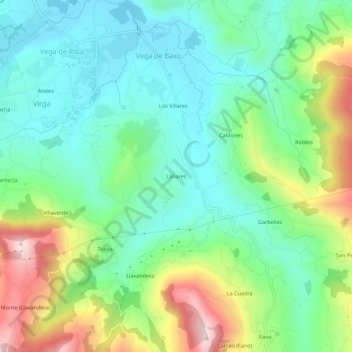 Mapa topográfico Linares, altitude, relevo