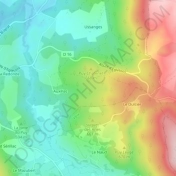 Mapa topográfico Bonne Fond, altitude, relevo